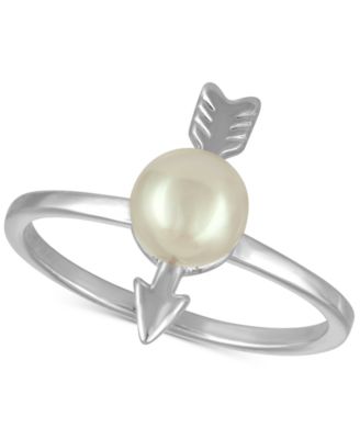 Majorica - Sterling Silver Imitation Pearl Arrow Statement Ring
