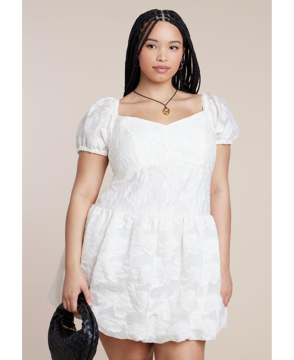 Eloquii Women's Textural Mini Bubble Dress