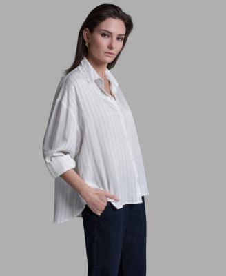 Women's Long-Sleeve Oversized Stripe Shirt