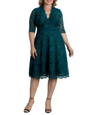 Women's Plus Size Mademoiselle Lace Cocktail Dress with Sleeves