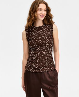 Women's Dot Print Mesh Top