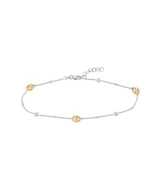 Cubic Zirconia Anklet 10" 925 Sterling Silver