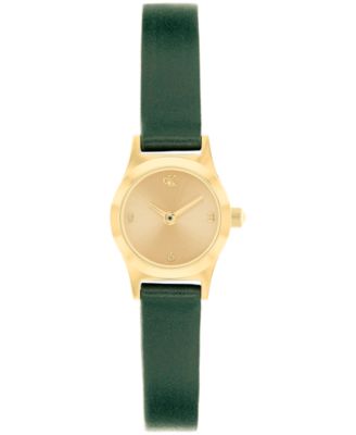 Women's CK Contemporary Green Leather Strap Watch, 18mm