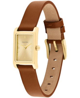 Women's CK Light Camel Leather Strap Watch, 16mm