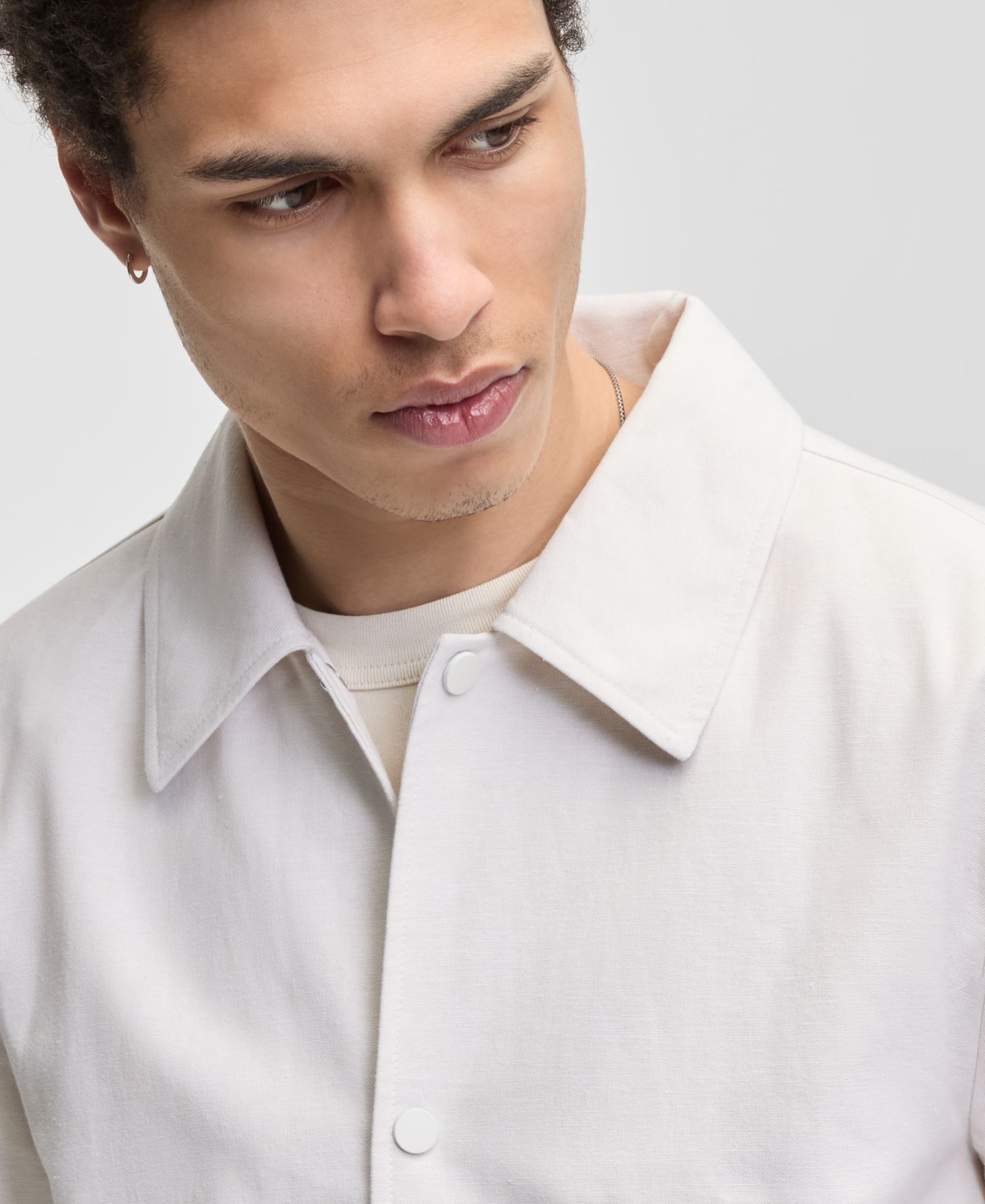 Мужская куртка Mode of One Relaxed-Fit Linen, цвет: Состаренный кремовый — фото 4