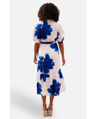 Women's Scattered Floral Shirt Dress