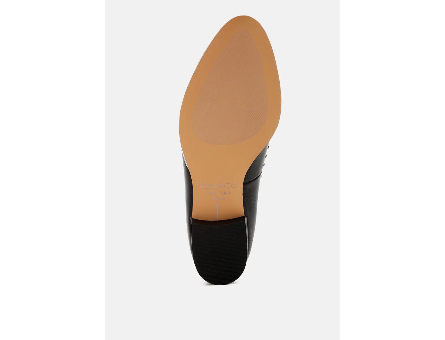 Женские туфли Rag & Co Wolferton Delicate Stud Detail Leather, цвет: Чёрный — фото 7