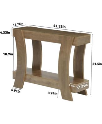 47-Inch Console Table for Entryway, 2-Tier Farmhouse Wooden Sofa Table