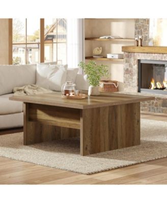 Square Coffee Table, 39.4-Inch Farmhouse Cocktail Tea Center Table for Living Room
