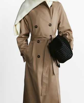 Women's Long Double-Breasted Trench Coat