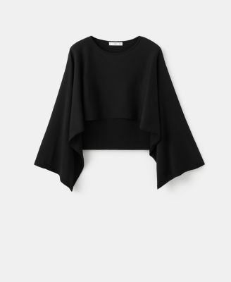 Women's Round Neck Knitted Cape Top