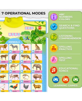 Educational Toys for Kids 5-7 Year Old - Set of 4 Vertical 4 Learning Wall Chart