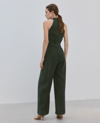 Women's Halter-Neck Belt Jumpsuit