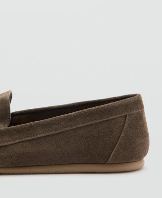 Women's Gathered Suede Moccasins