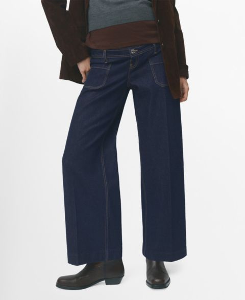 Женские джинсы MANGO Pockets Wide Leg Maternity, цвет: Синий