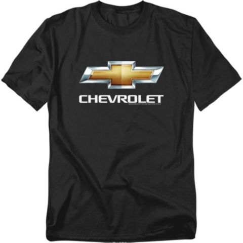 Мужская футболка Corvette Chevrolet Chevy Bowtie Stacked, цвет: Чёрный