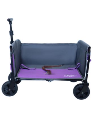 Collapsible Wagon Cart - Heavy Duty Utility Cart with Bench Seat, Storage Compartment and Included Dog Tether for Groceries, Camping