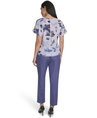 Petite Crew Neck Short-Sleeve Top