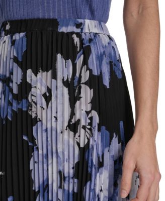 Petite Pleated A-Line Midi Skirt