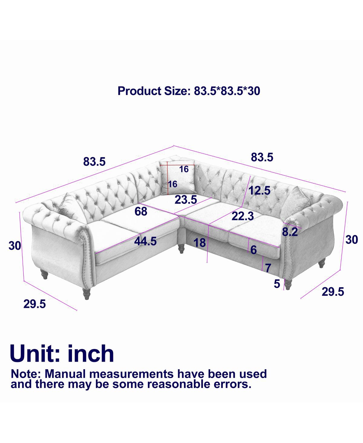Streamdale Furniture 83.5" Oversized L-Shaped Sectional Sofa