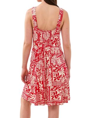 Women's Sleeveless Printed V-Neck Dress