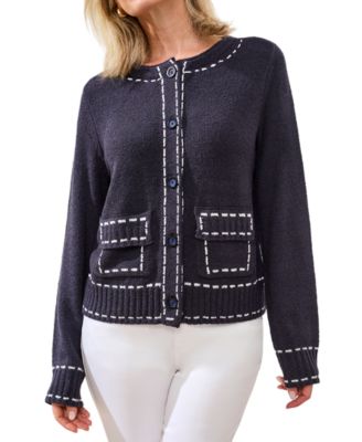 Women's Contrast Stitch Cardigan