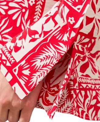 Women's Printed Tie-Front Blouse