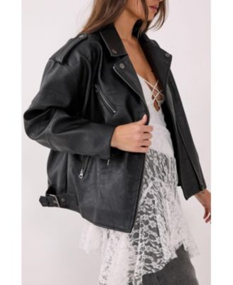 Women's Faux Leather Biker Jacket