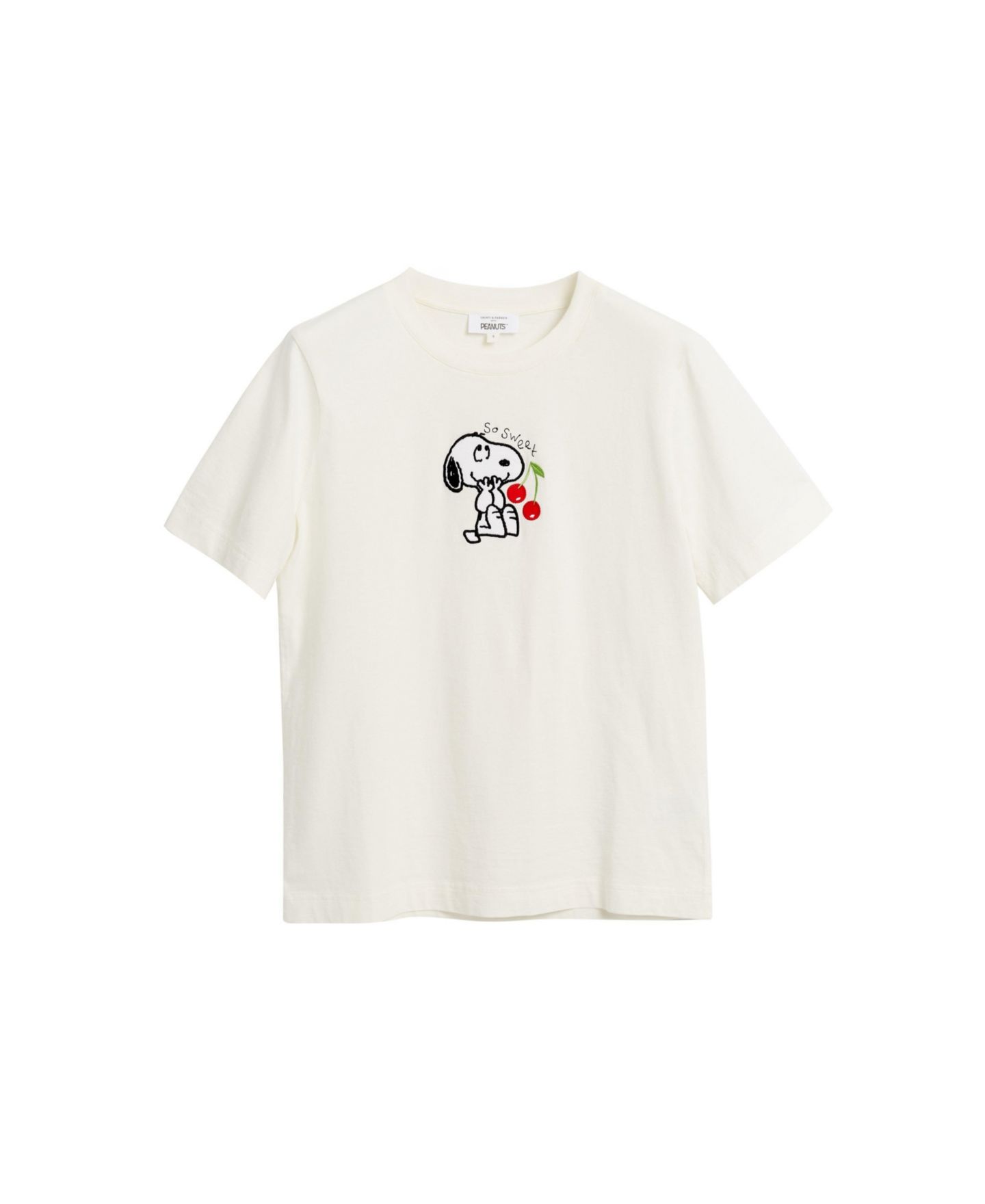 Женская футболка Chinti & Parker Cotton Snoopy Cherry, цвет: Кремовый — фото 3