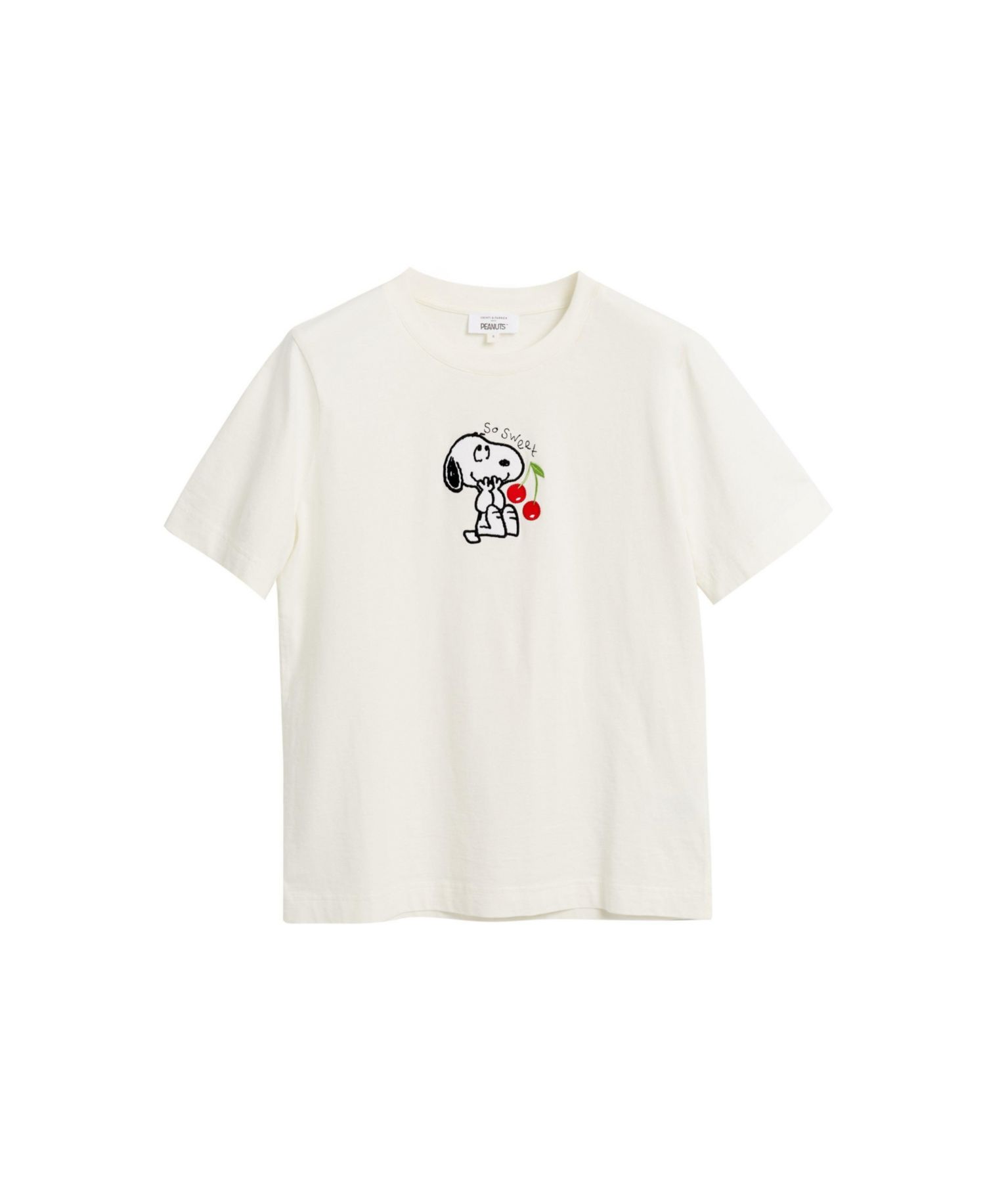 Women's Chinti and Parker Cotton Snoopy Cherry T-Shirt