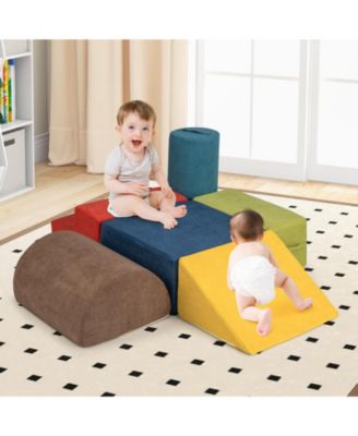 6-Piece Baby Climbing Blocks Set with High-Density Foam & Carry Handles