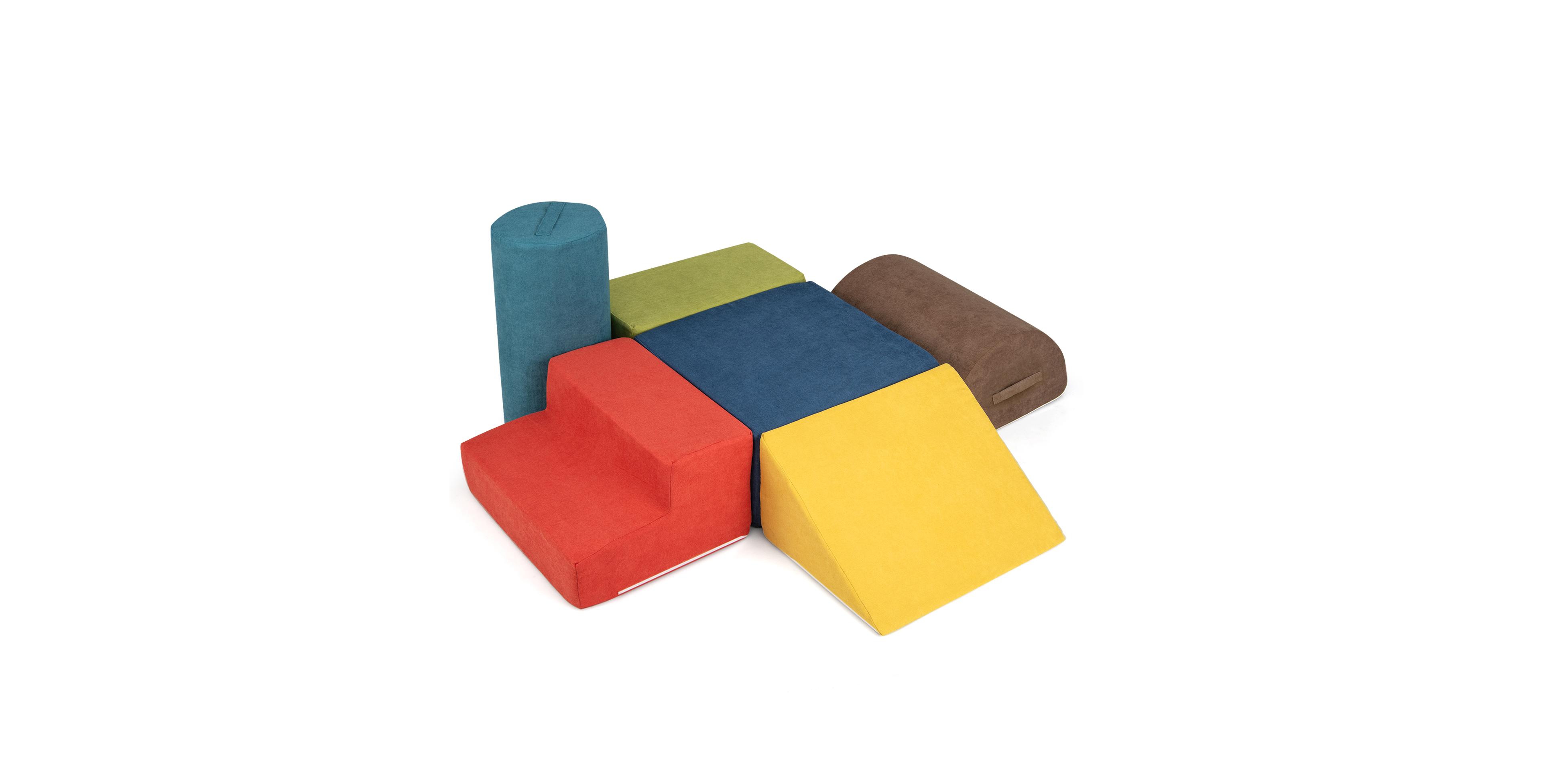 Mecale 6-Piece Baby Climbing Blocks Set with High-Density Foam & Carry Handles
