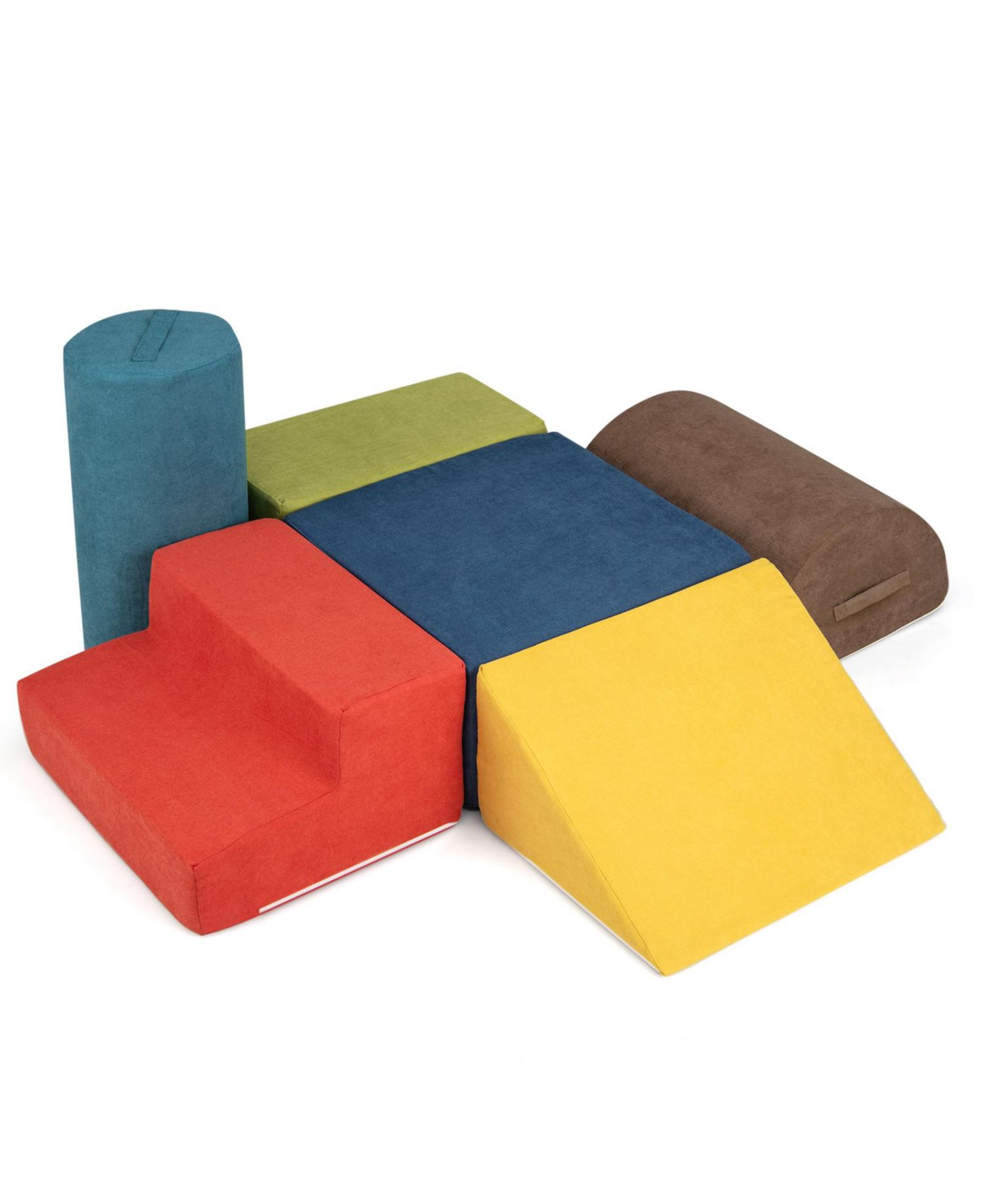 6-Piece Baby Climbing Blocks Set with High-Density Foam & Carry Handles