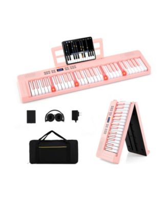 61-Key Foldable Full-Size Electronic Piano Keyboard with MIDI & Split Function, Portable for