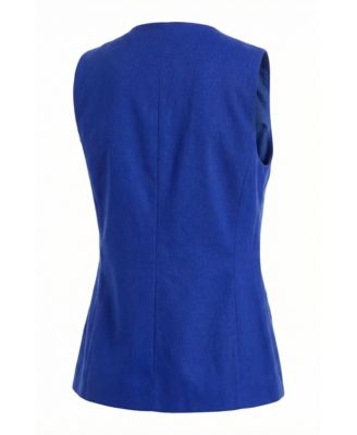 Women's Asymmetrical-Hem Sleeveless Button-Front Vest