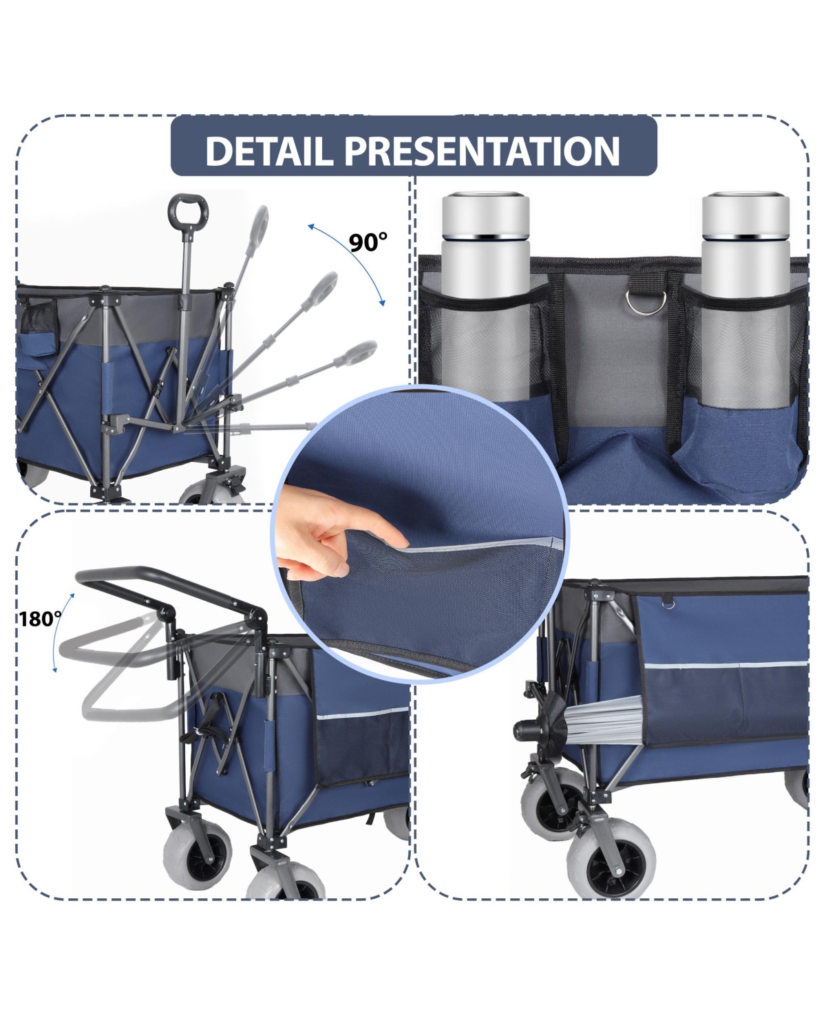 Rainsken Heavy-Duty Folding Wagon Cart