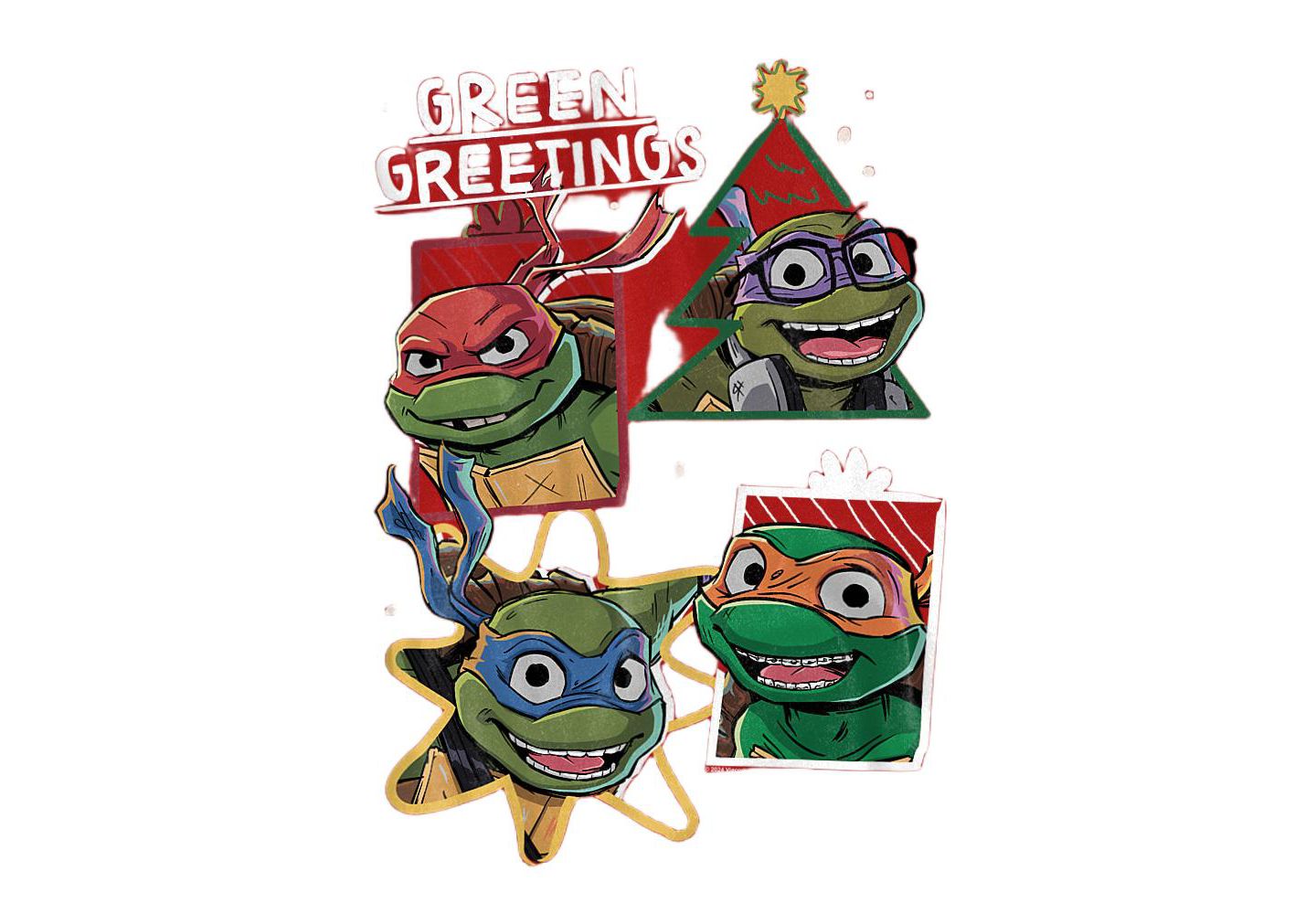 Мужская футболка Teenage Mutant Ninja Turtles Greetings Christmas, цвет: Красный — фото 2