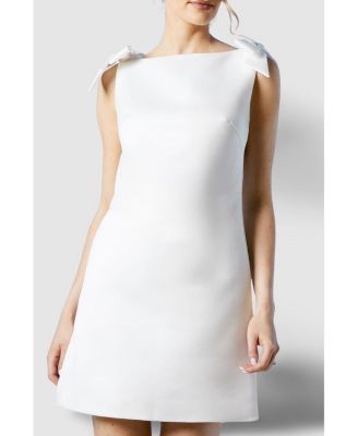 Women's Satin Bow Bridal Mini Dress