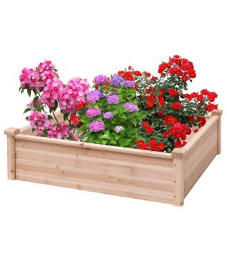 Wooden Garden Bed Vegetable Flower Raised Square Planter Kit Outdoor Garden