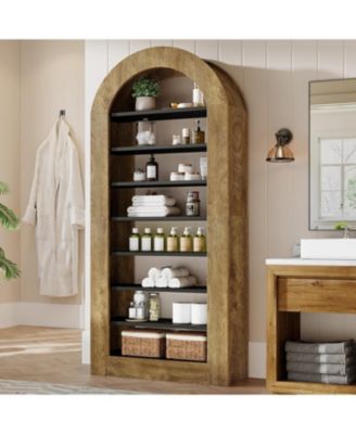 8-Tier Arched Bookshelf, 70.9'' Bookcase with Storage, Modern Bookshelf