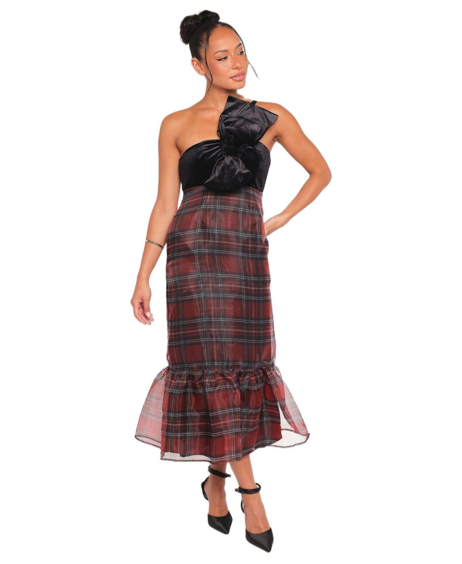 Women's Amelie Bow Front One Shoulder Midi Dress
