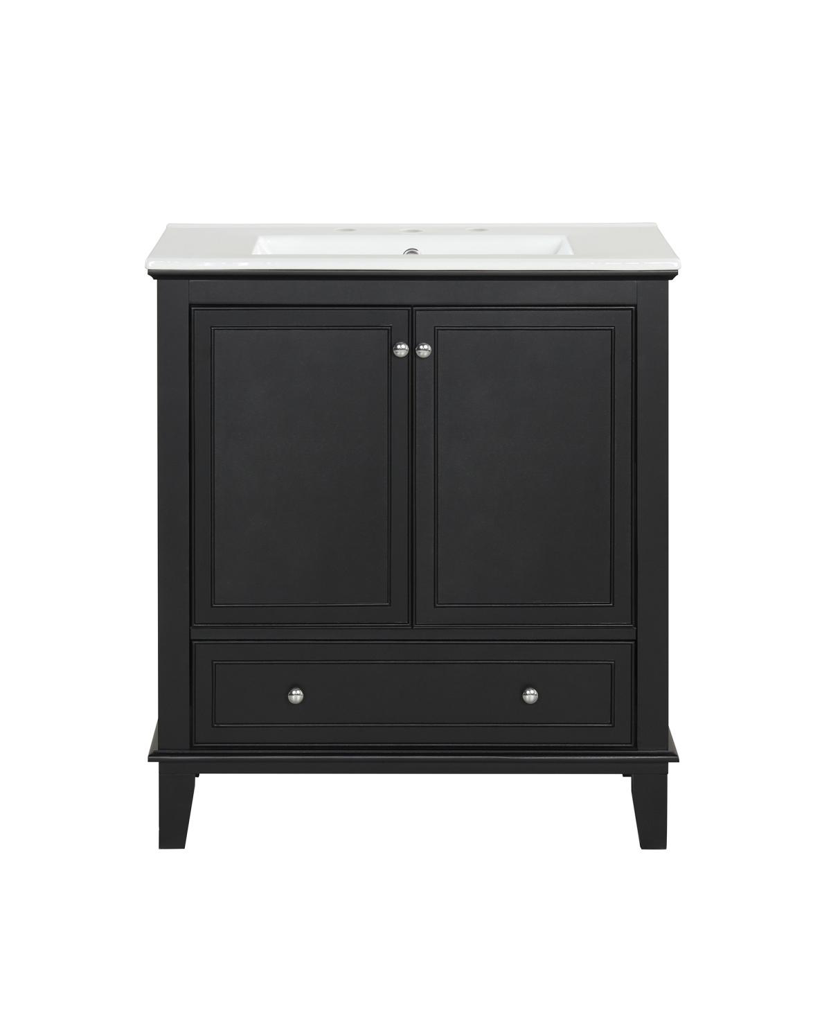 Sillysis 30" Bathroom Vanity with Sink, Multi-Functional Storage Cabinet with Doors and Drawer, Solid Wood & Mdf for Small Bathrooms