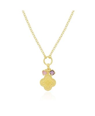 Clover Charm Necklace 14K Gold-Plated Sterling Silver