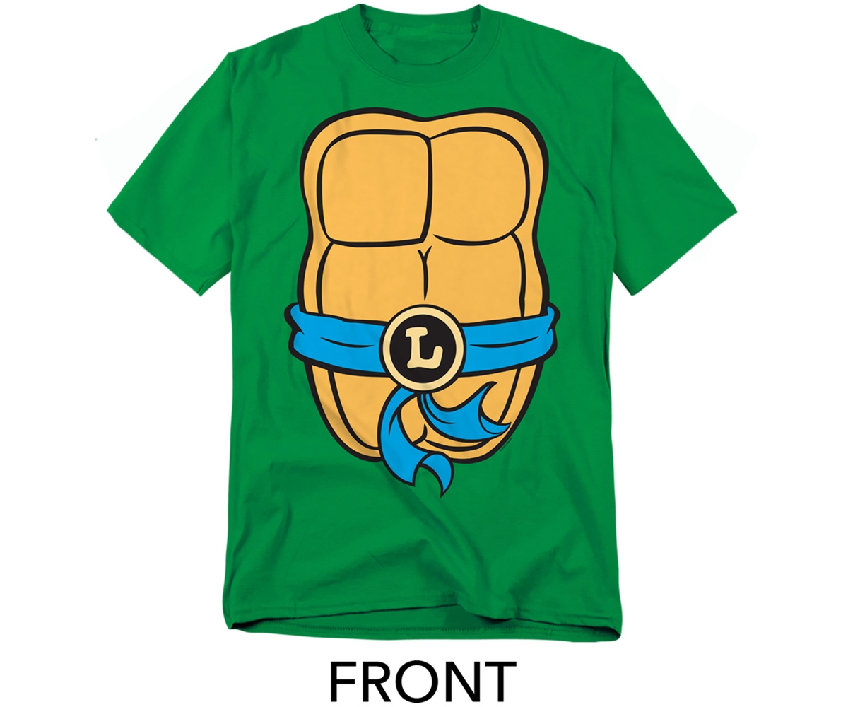 Teenage Mutant Ninja Turtles Men's Leonardo Shell Front Back T-Shirt