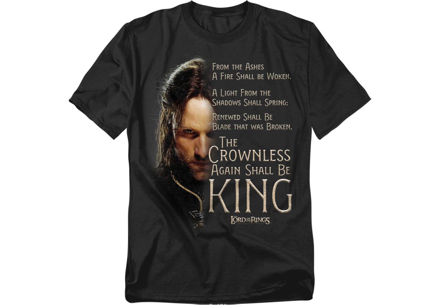 Мужская футболка Lord Of The Rings Aragorn Crownless King, цвет: Чёрный — фото 1
