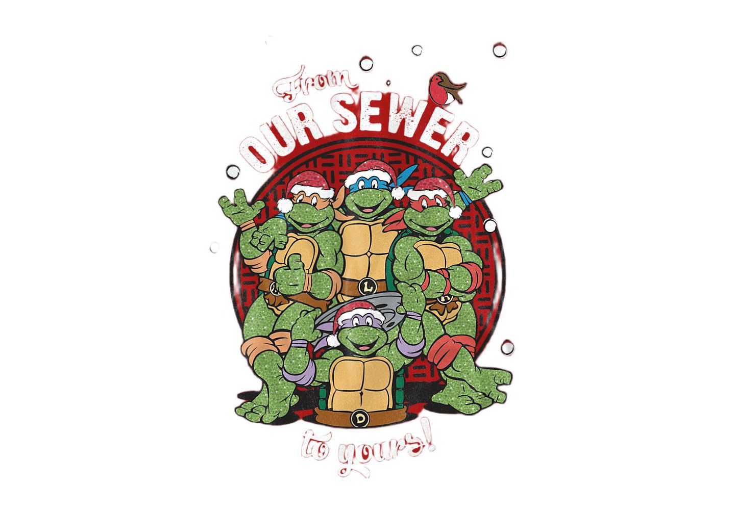 Мужская футболка Teenage Mutant Ninja Turtles Merry Christmas from Our Sewer, цвет: Красный — фото 2