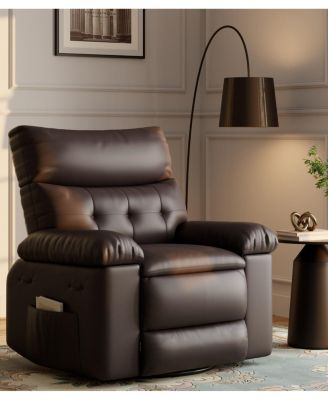 Oversized Recliner Chair with Massage & Heat, 360degree(s) Swivel Rocking Chair with Remote Control - Comfortable Accent Chair for Living Room