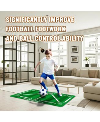 Soccer Training Mat with Adjustable Trainer – Non-Slip Soccer Equipment for Kids & Youth to Boost Speed, Strength & Coordination