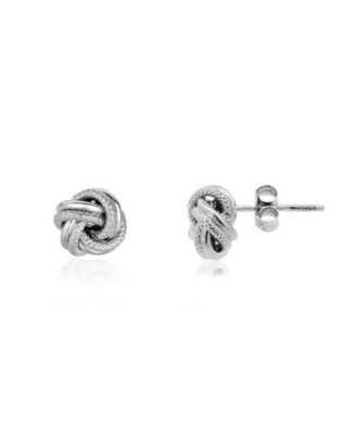 Textured Knot Stud Earrings Sterling