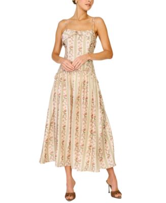 straight line maxi dress Sl Button Down a Line Maxi Dress - Small / Natural